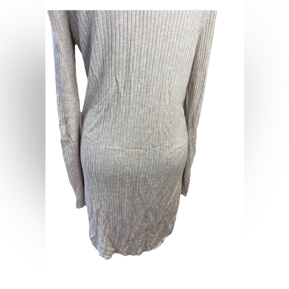 INC International Concepts ladies medium open front ruffle long sweater beige - Picture 4 of 9